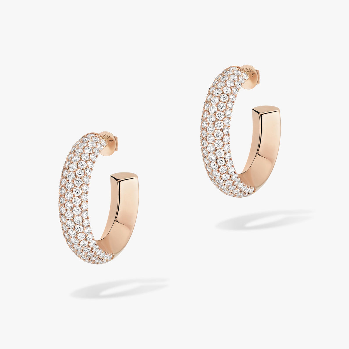 rose gold crystal rose Stud Earrings for women - alternate angle view 4