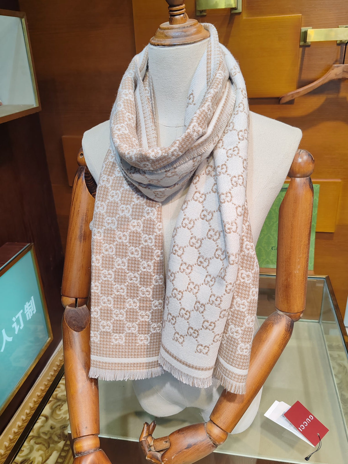 wool tassel Scarf for women - alternate angle view 2