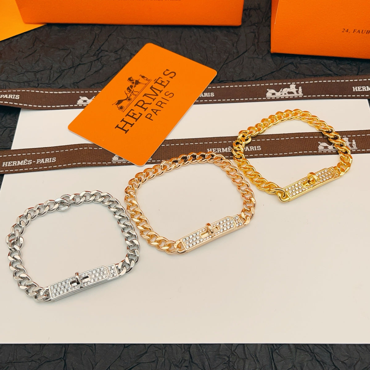 rose gold brass rose Bracelet for women - alternate angle view 2