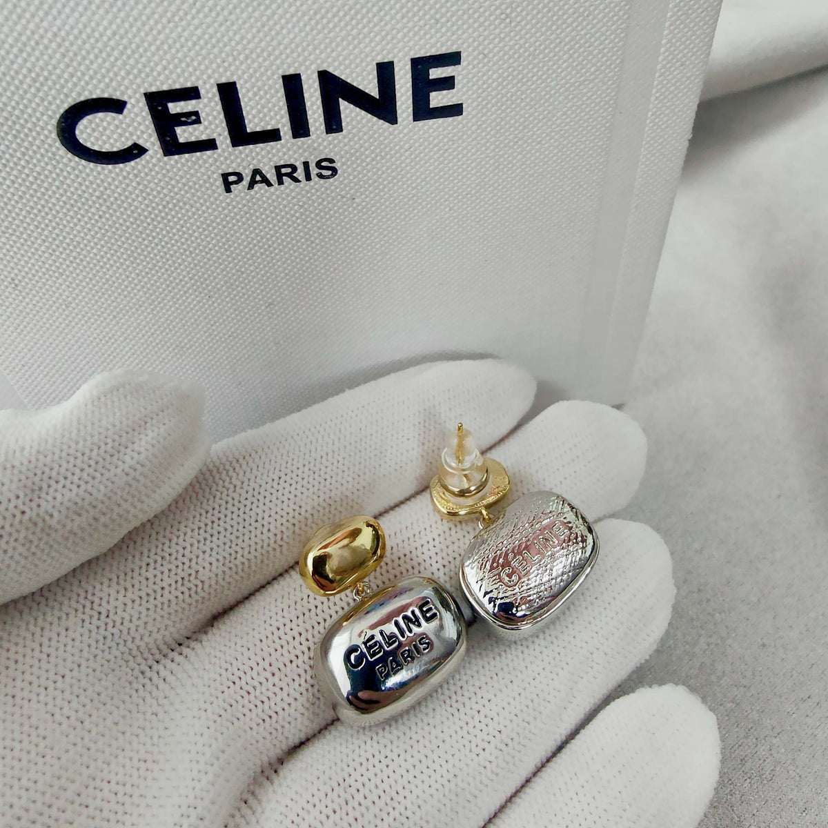 letter Stud Earrings for women - alternate angle view 4