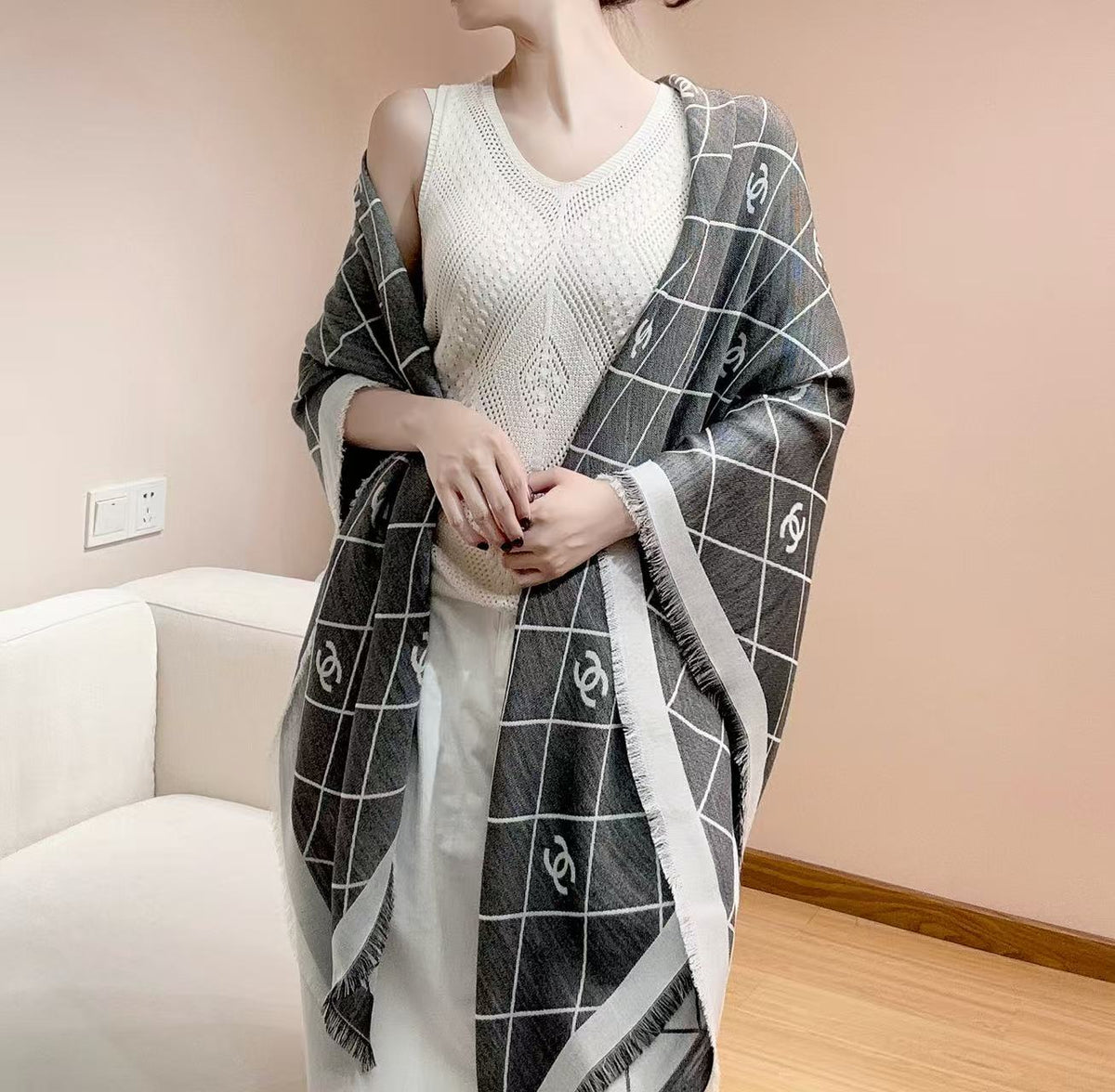 velvet floral Coat for women - product detail view