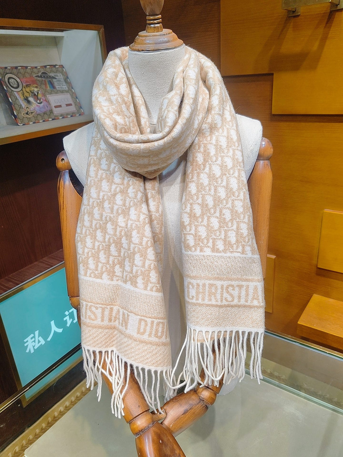 velvet floral Scarf for men - alternate angle view 2