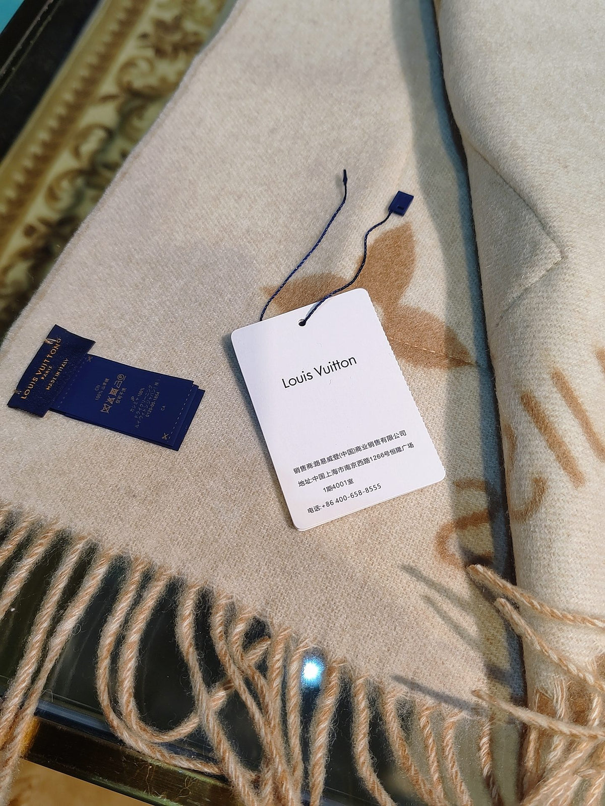 leather inlaid Shawl for women - alternate angle view 8