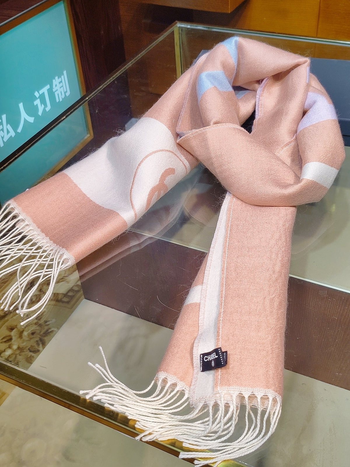 pink patchwork fashion accessory for women - alternate angle view 9