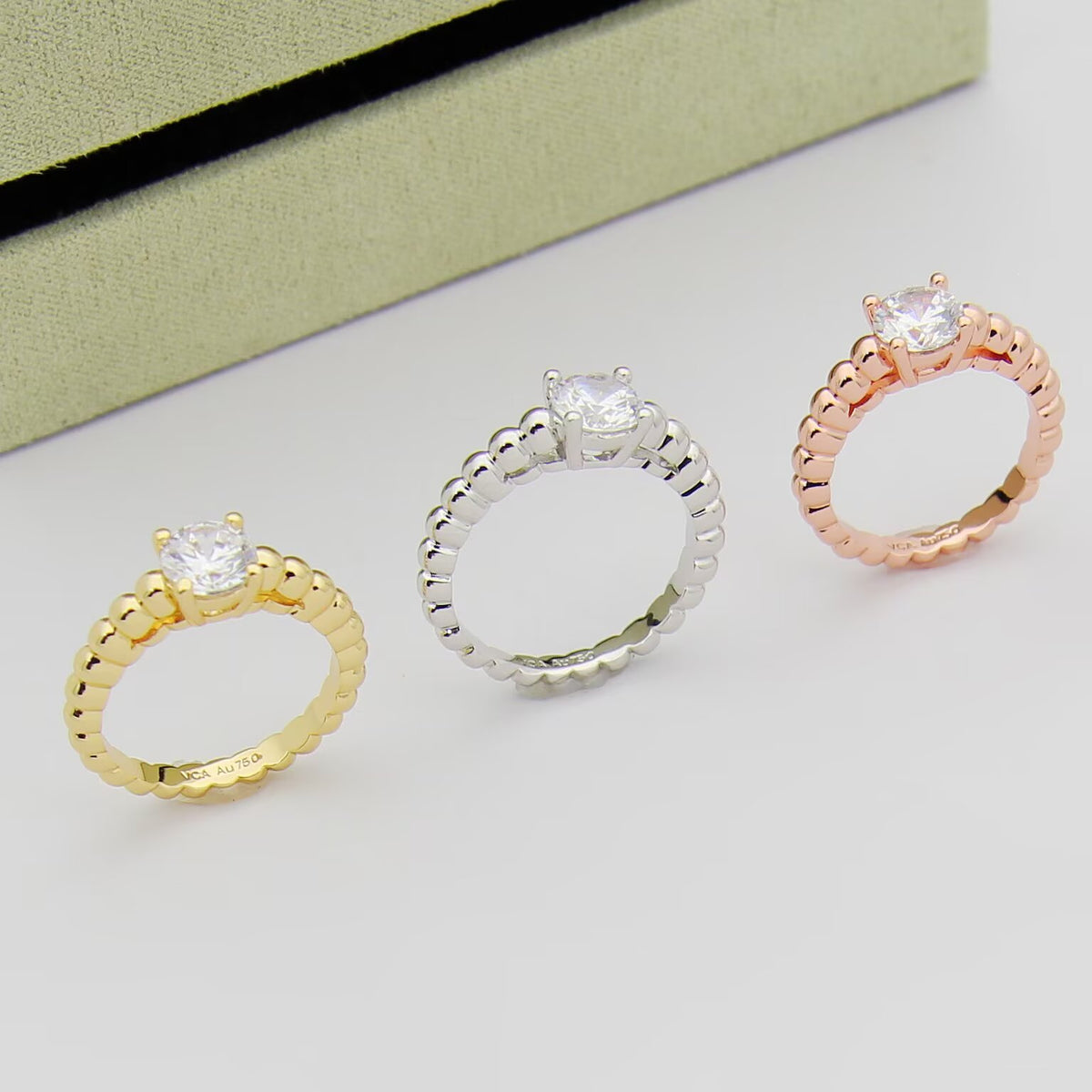 beige crystal Ring for women - alternate angle view 4