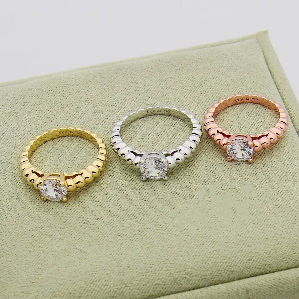 beige crystal Ring for women - alternate angle view 5