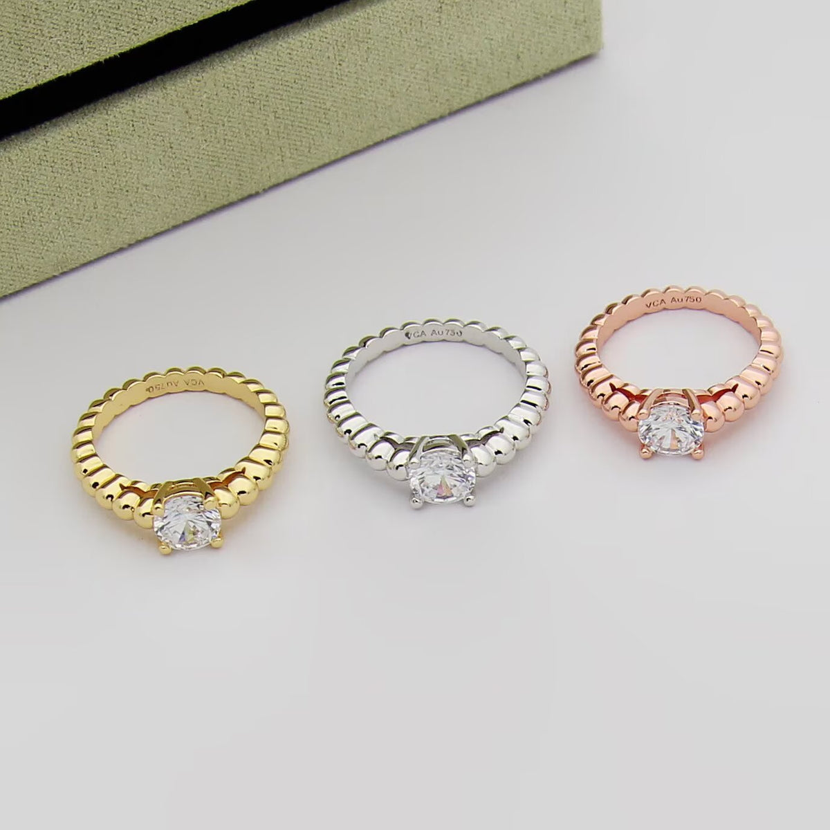 beige crystal Ring for women - alternate angle view 6