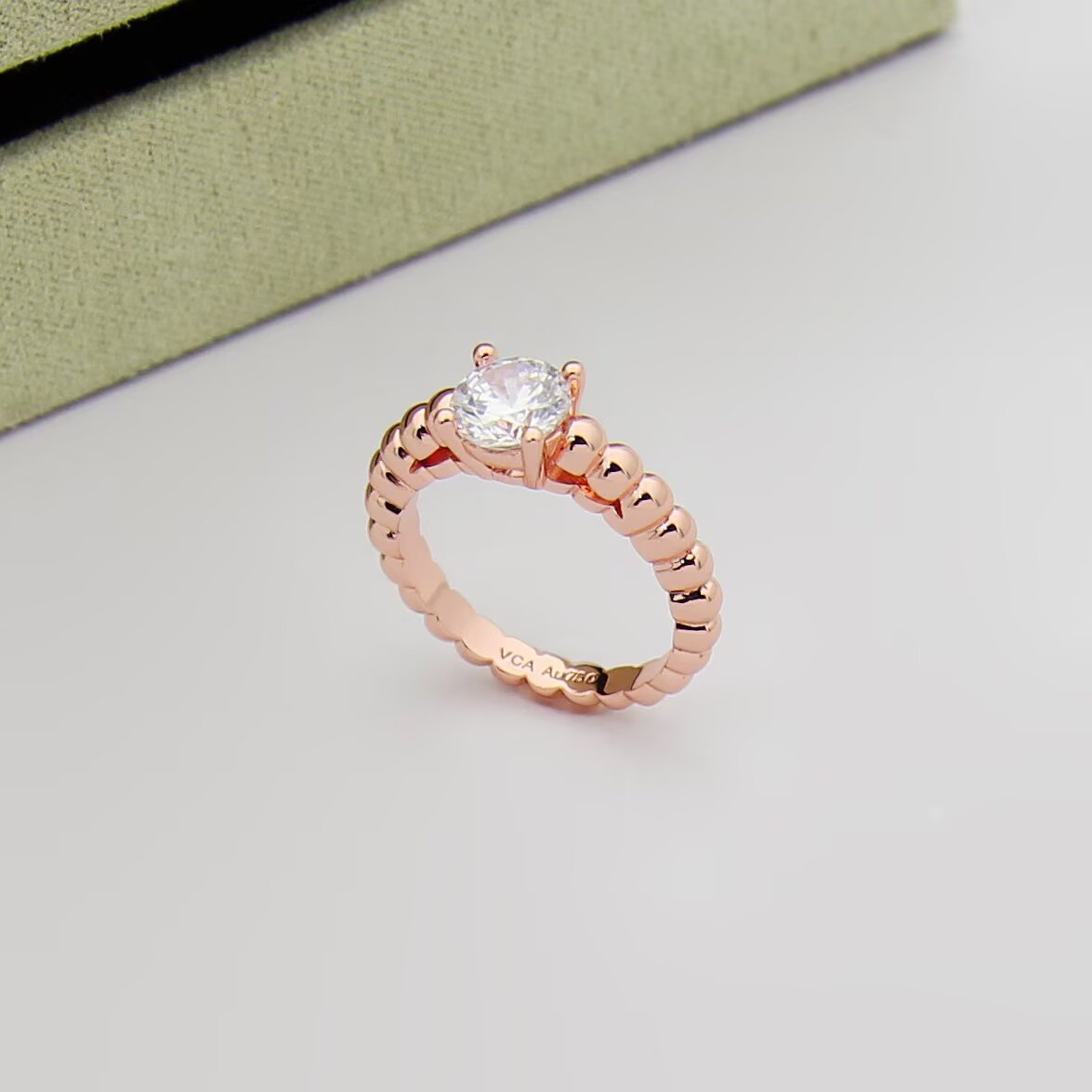 beige crystal Ring for women - alternate angle view 8