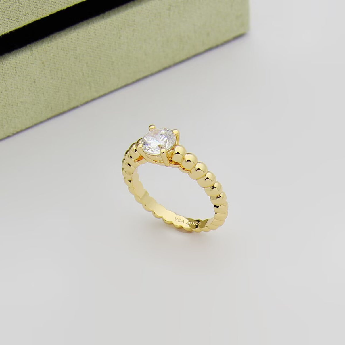 beige crystal Ring for women - alternate angle view 7