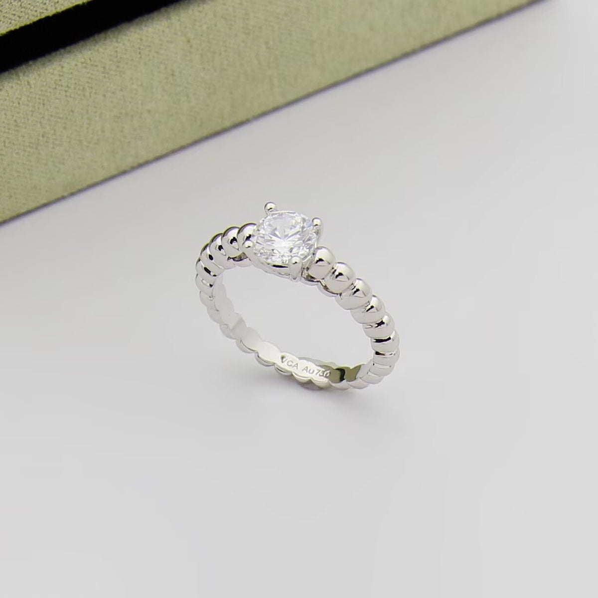 beige crystal Ring for women - alternate angle view 9