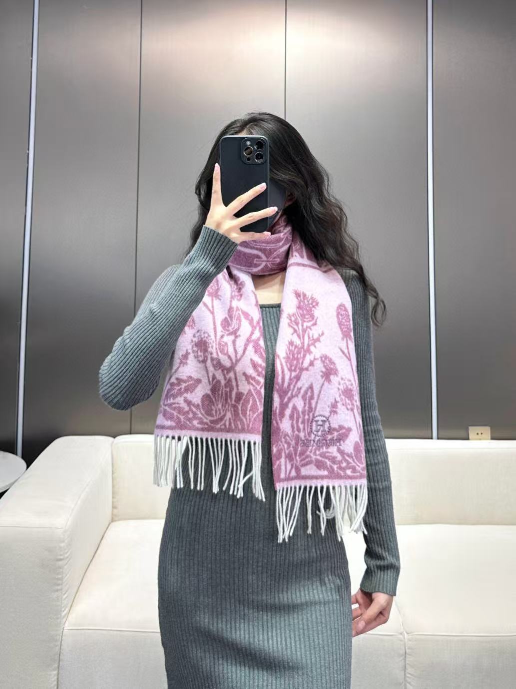 velvet versatile Scarf for men - alternate angle view 2