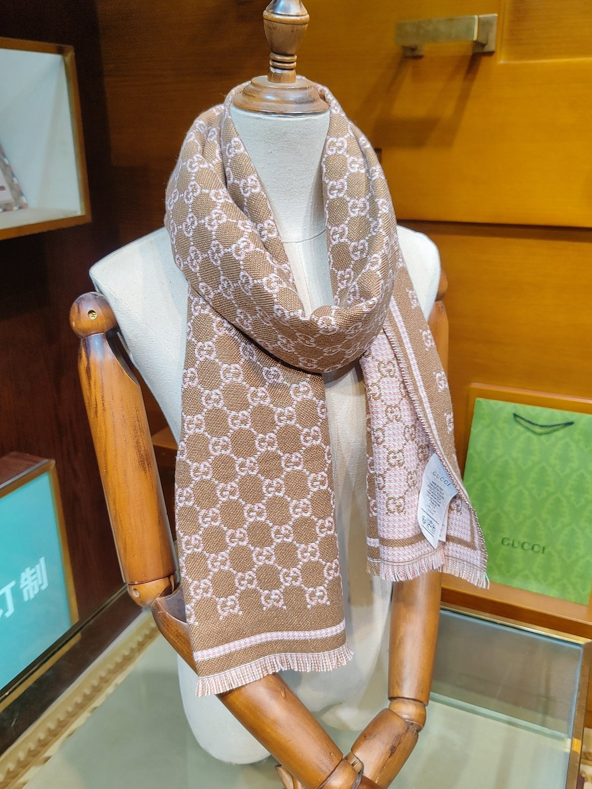 wool tassel Scarf for women - product detail view