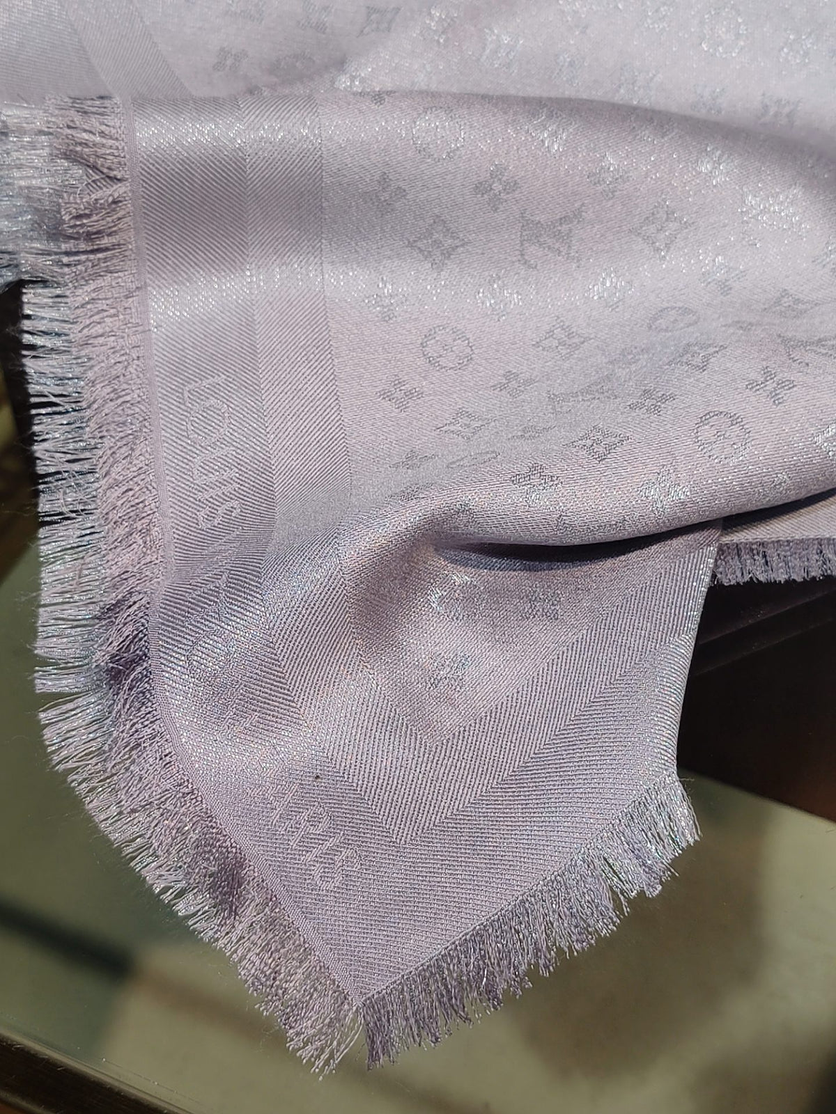 two-tone velvet floral Shawl for women - alternate angle view 4