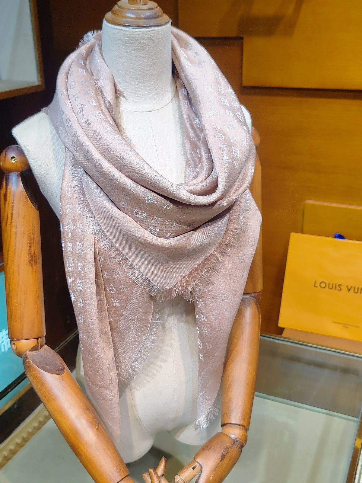 two-tone velvet floral Shawl for women - product detail view