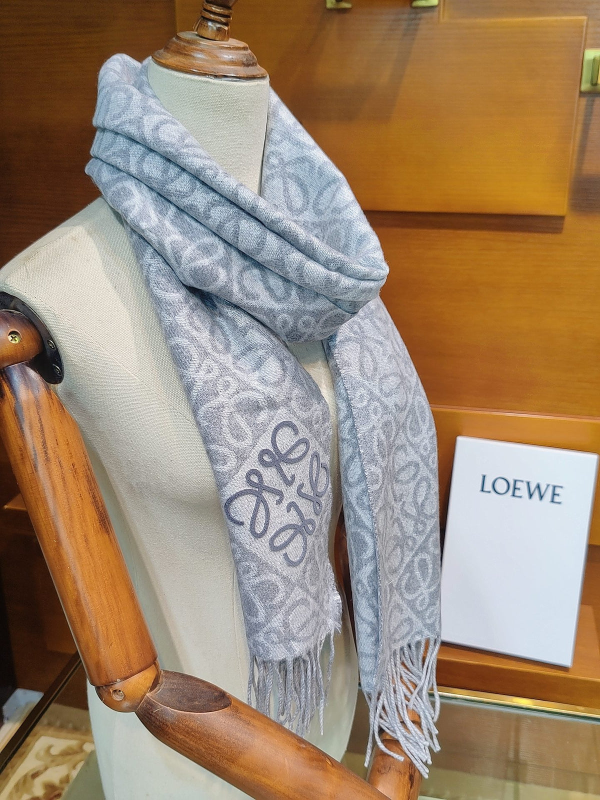 tan embossed Scarf for women - product detail view