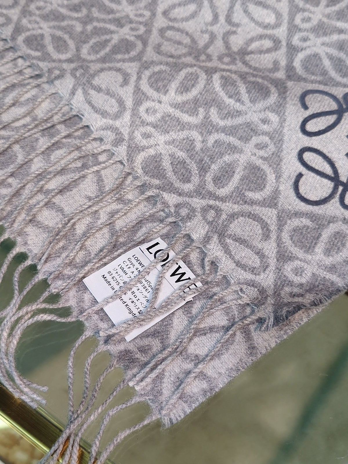 tan embossed Scarf for women - alternate angle view 4