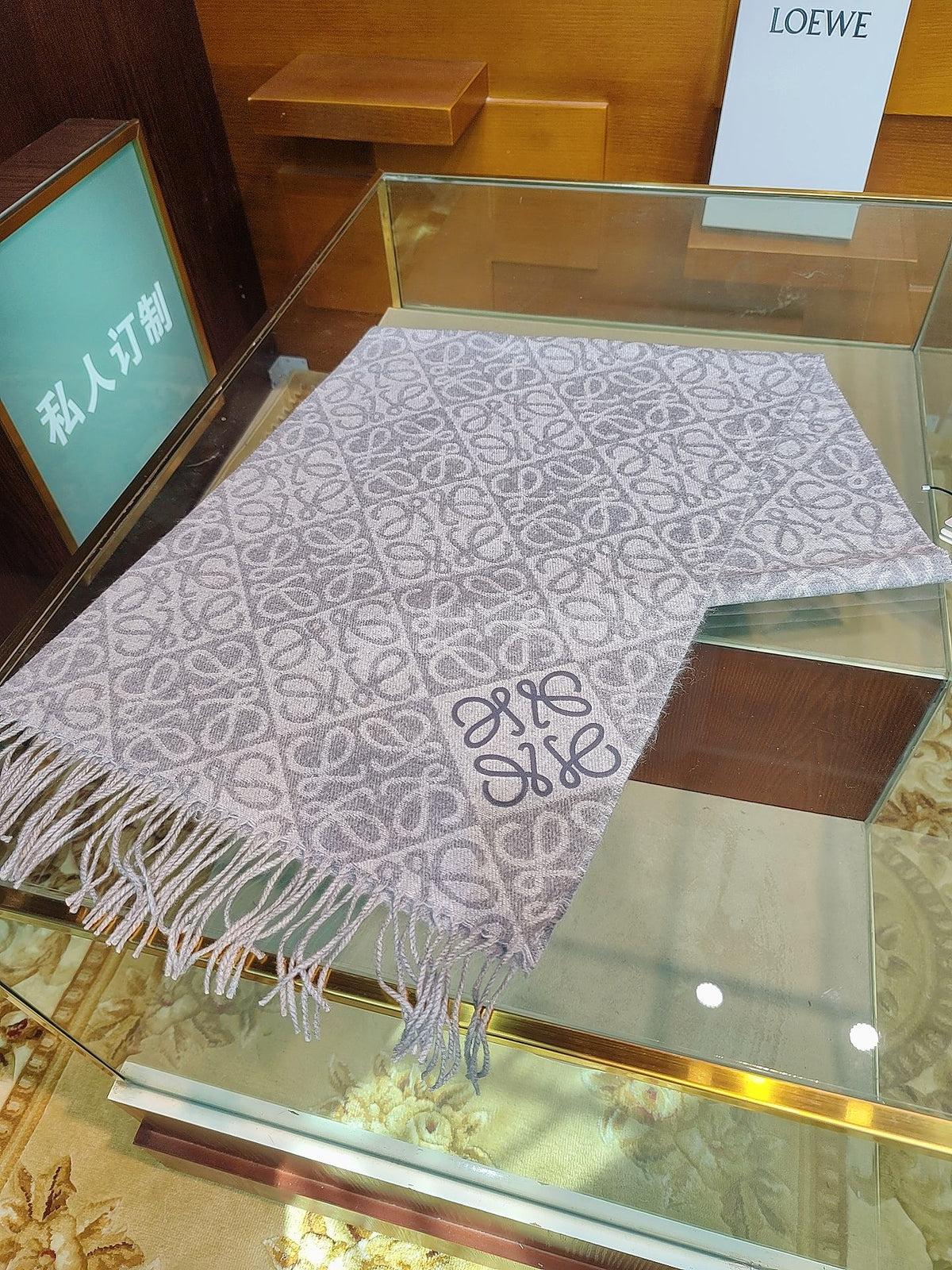 tan embossed Scarf for women - alternate angle view 5