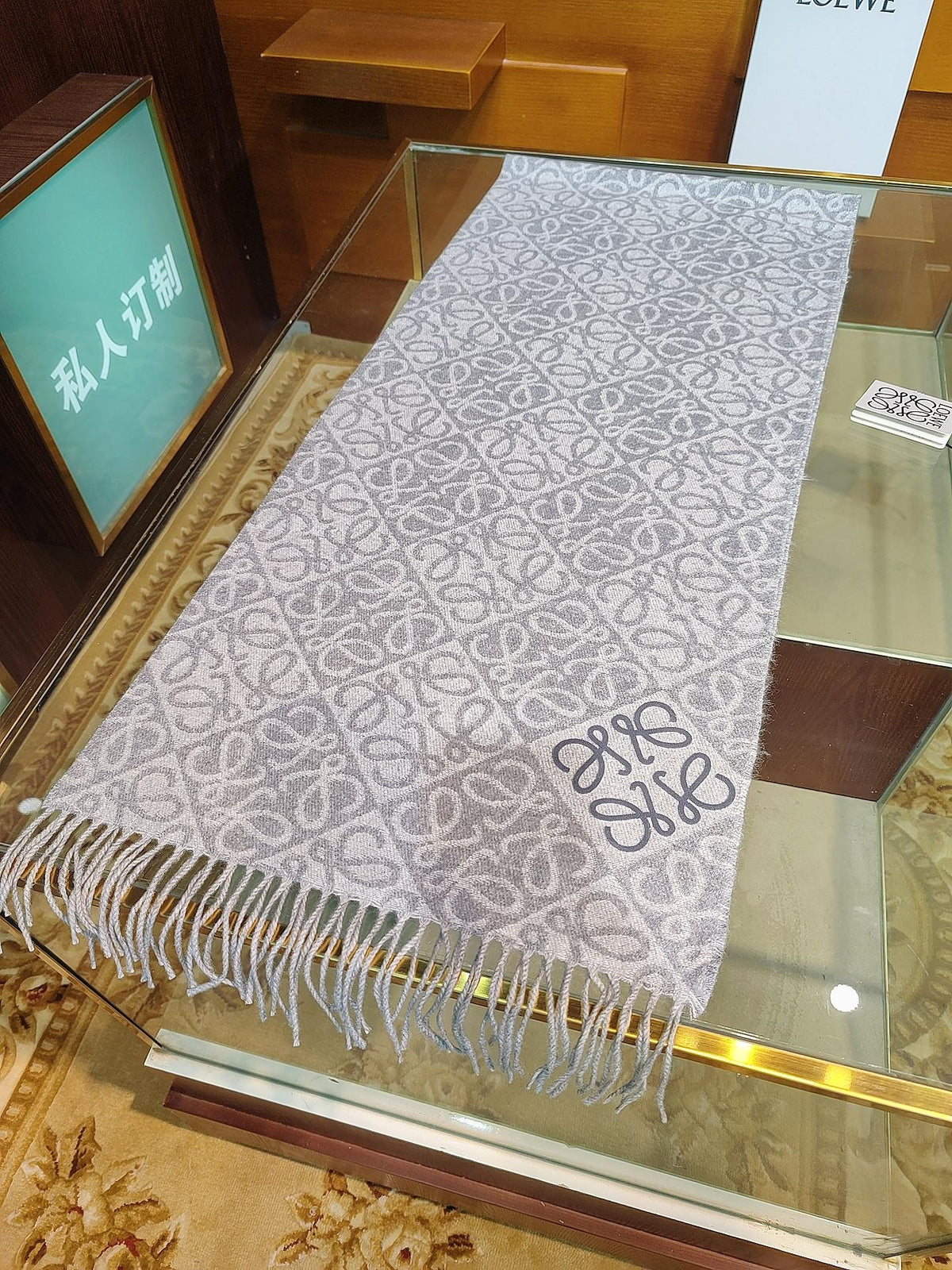 tan embossed Scarf for women - alternate angle view 9