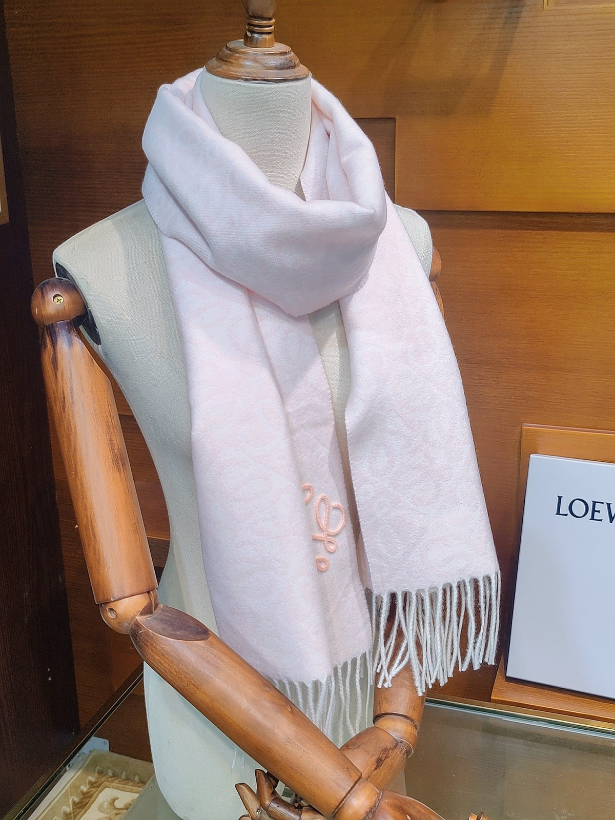 tan embossed Scarf for women - product detail view