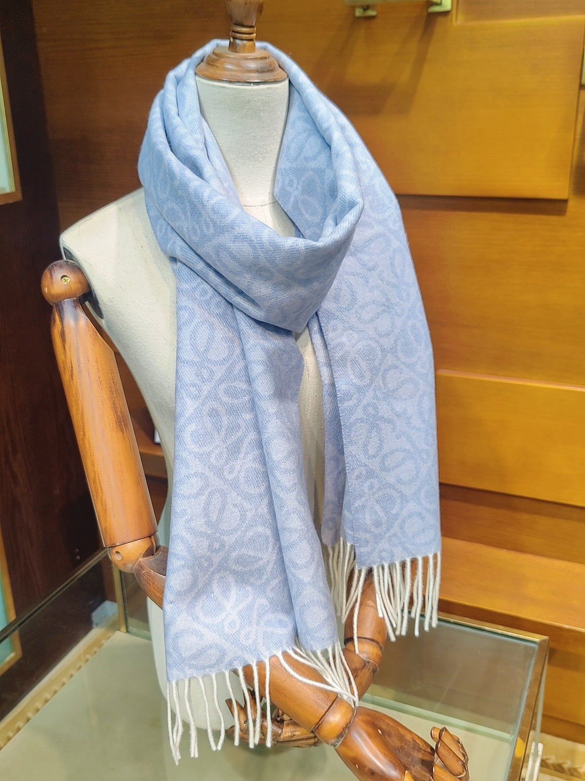 tan embossed Scarf for women - product detail view