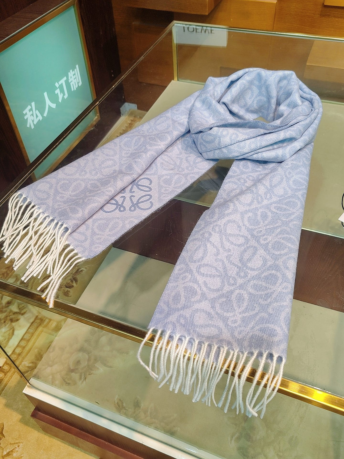 tan embossed Scarf for women - alternate angle view 4