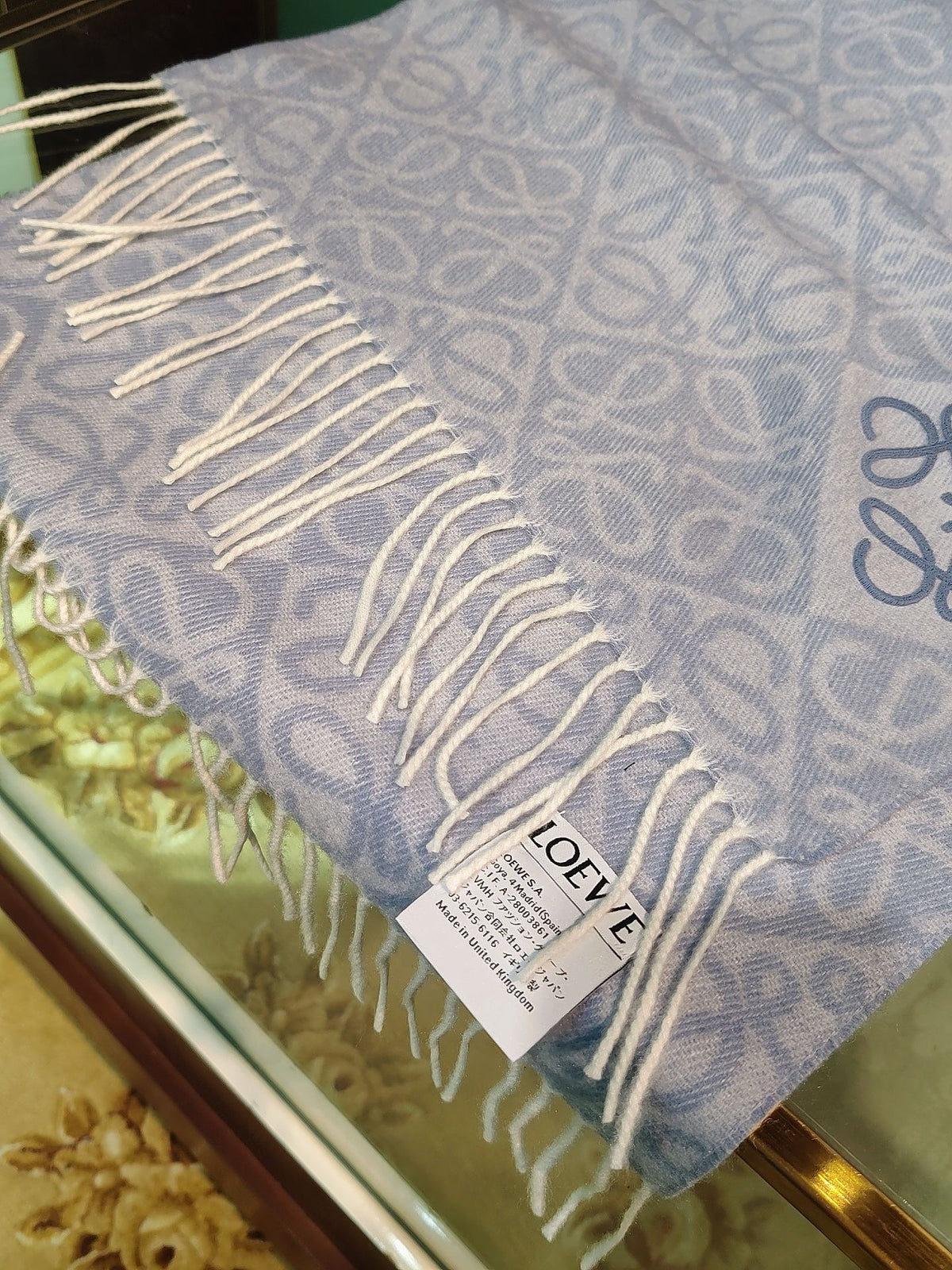 tan embossed Scarf for women - alternate angle view 2