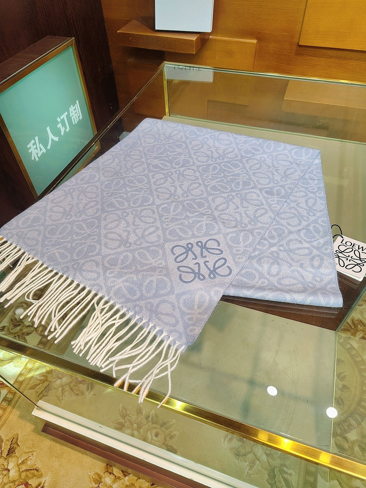 tan embossed Scarf for women - alternate angle view 6