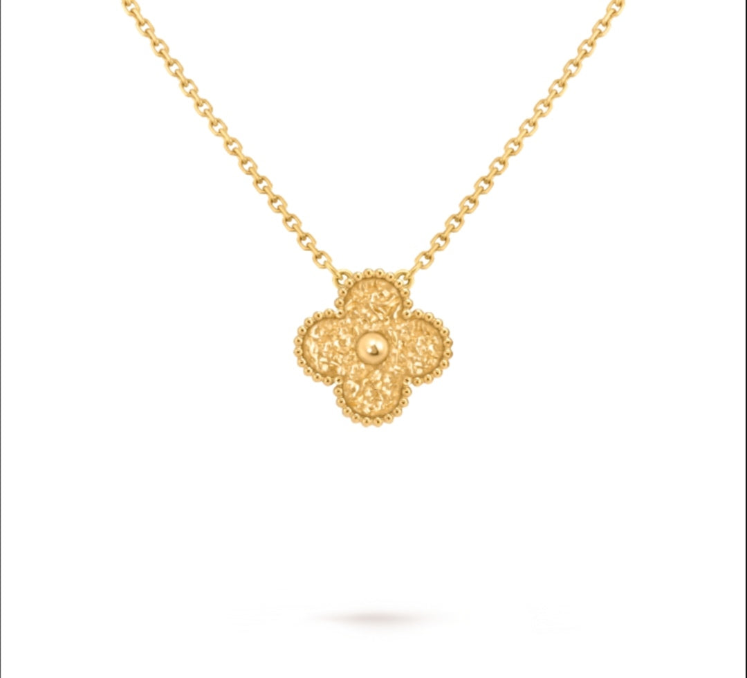 gold clover Necklace for women - alternate angle view 3