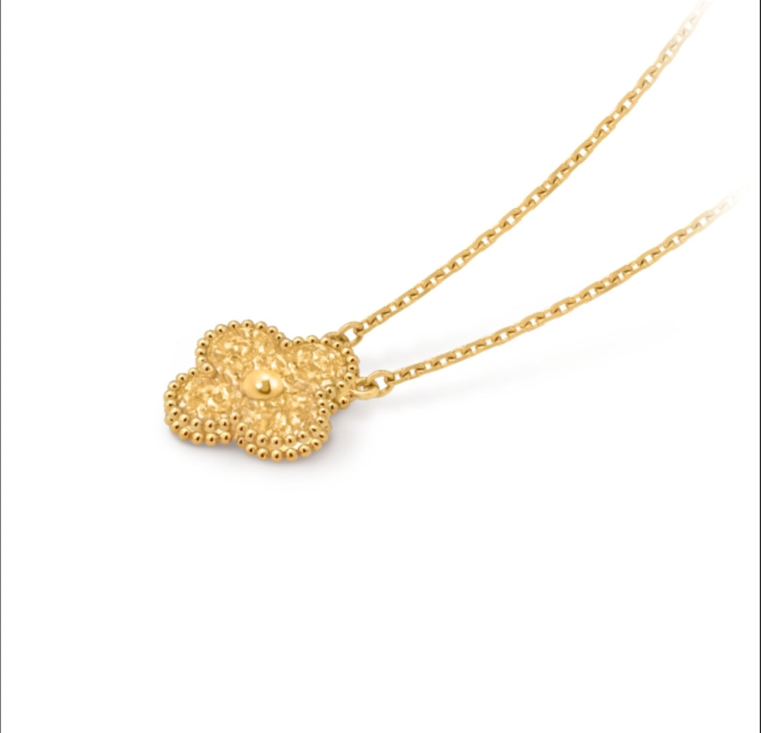 gold clover Necklace for women - alternate angle view 7