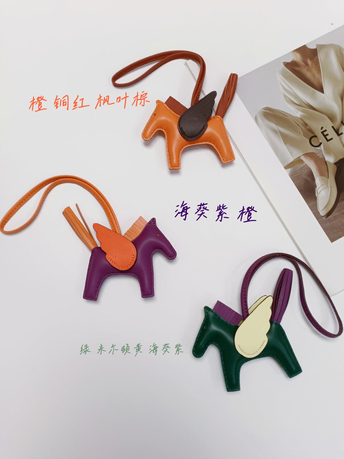 yellow genuine leather cute fashion accessory for unisex couple - alternate angle view 3