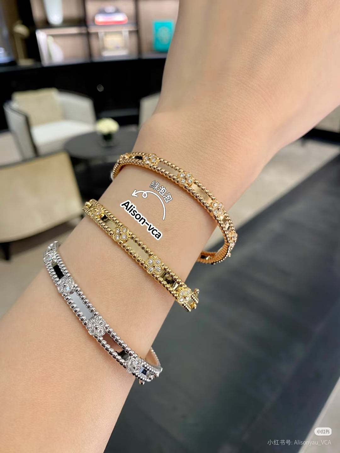 floral Bangle for women - alternate angle view 4
