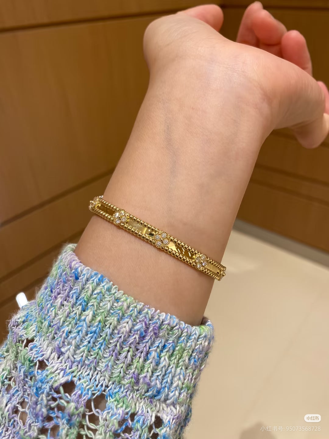 floral Bangle for women - alternate angle view 8