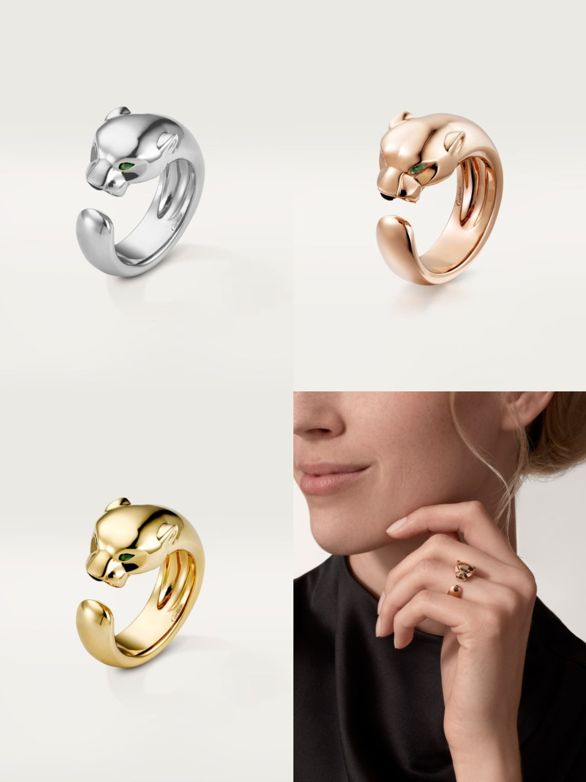 green crystal luxury Ring for women - product detail view