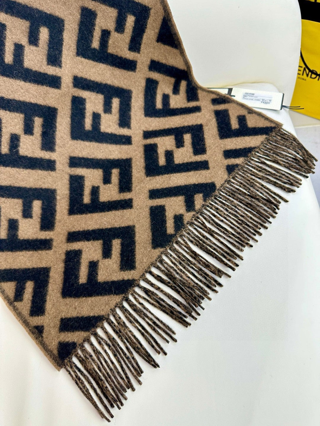 tan velvet floral Scarf for women - alternate angle view 8