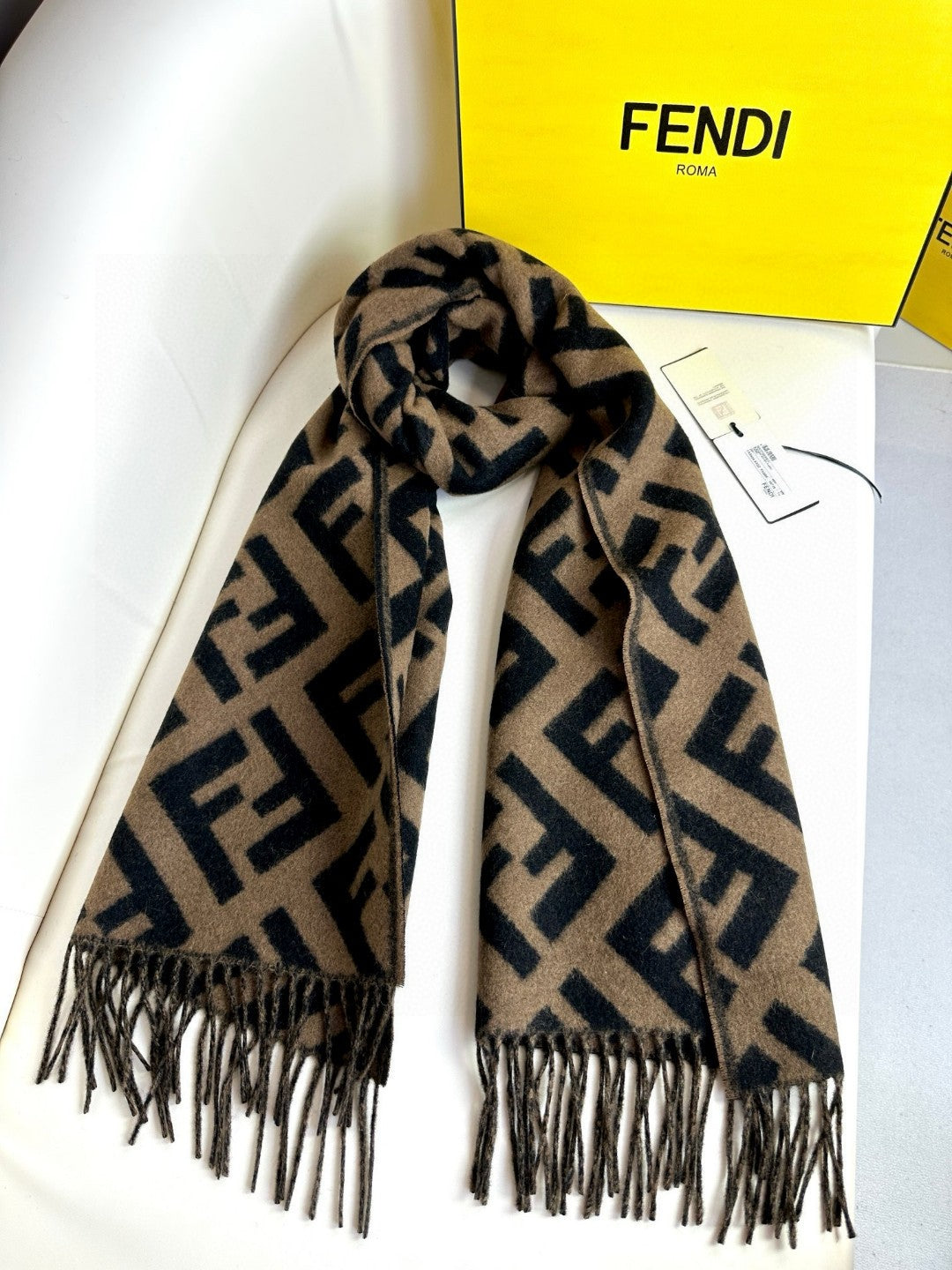 tan velvet floral Scarf for women - alternate angle view 7