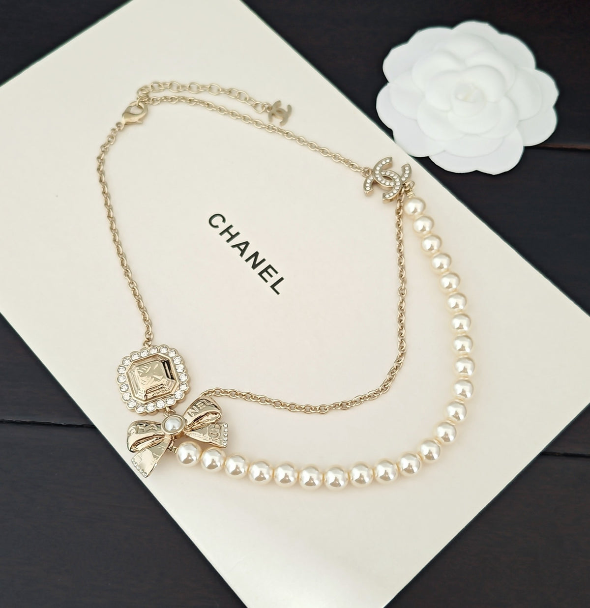 light gold brass butterfly Necklace for women - alternate angle view 3