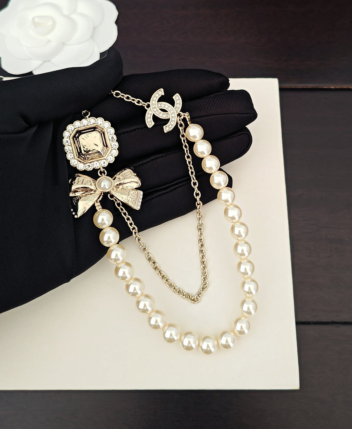 light gold brass butterfly Necklace for women - product detail view