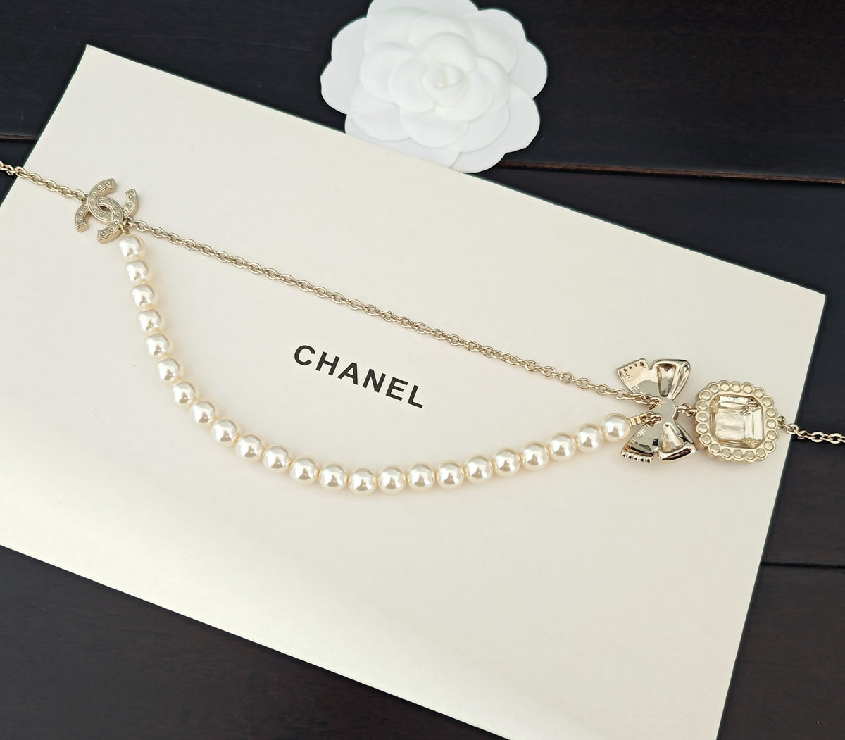 light gold brass butterfly Necklace for women - alternate angle view 4