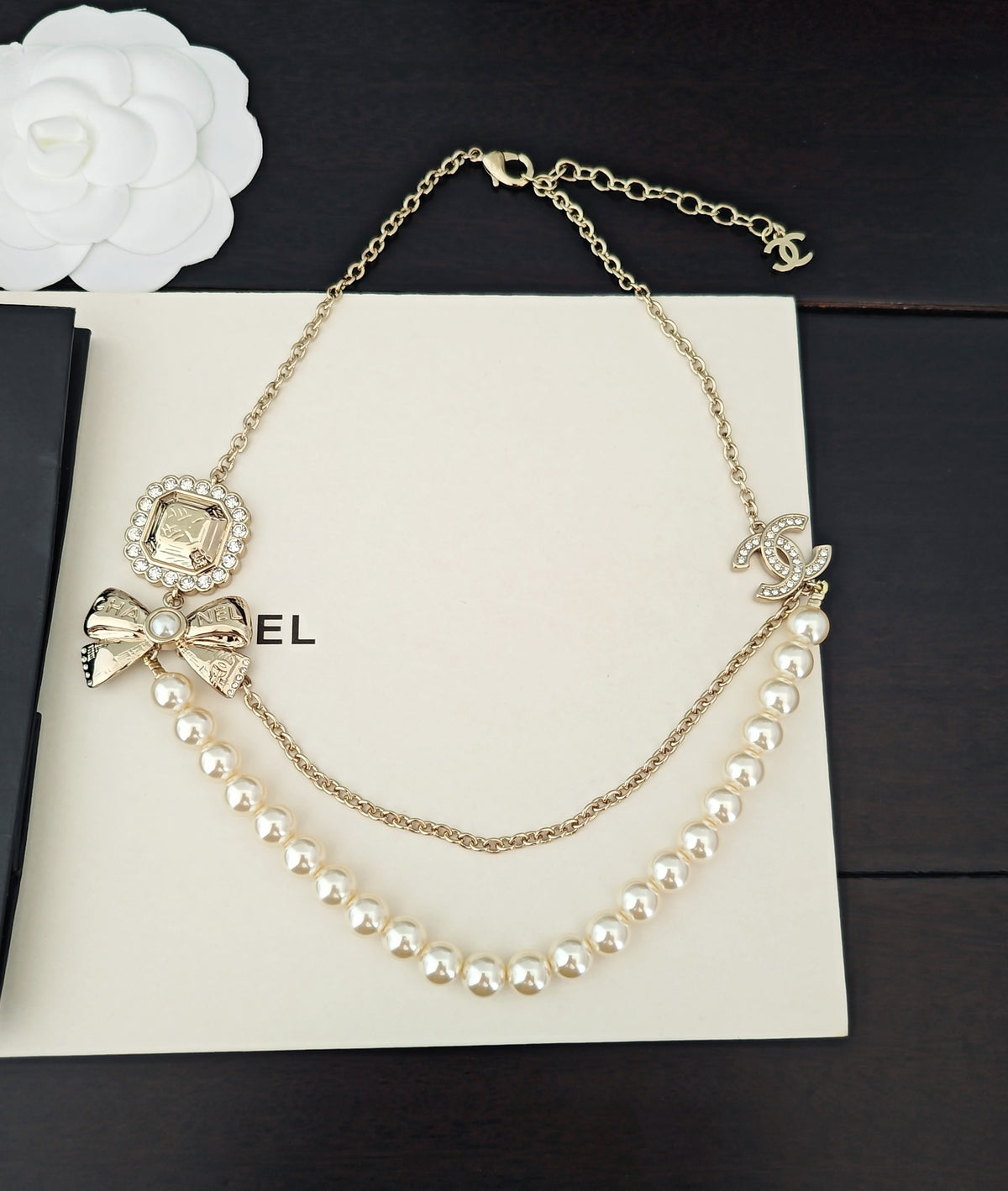 light gold brass butterfly Necklace for women - alternate angle view 2