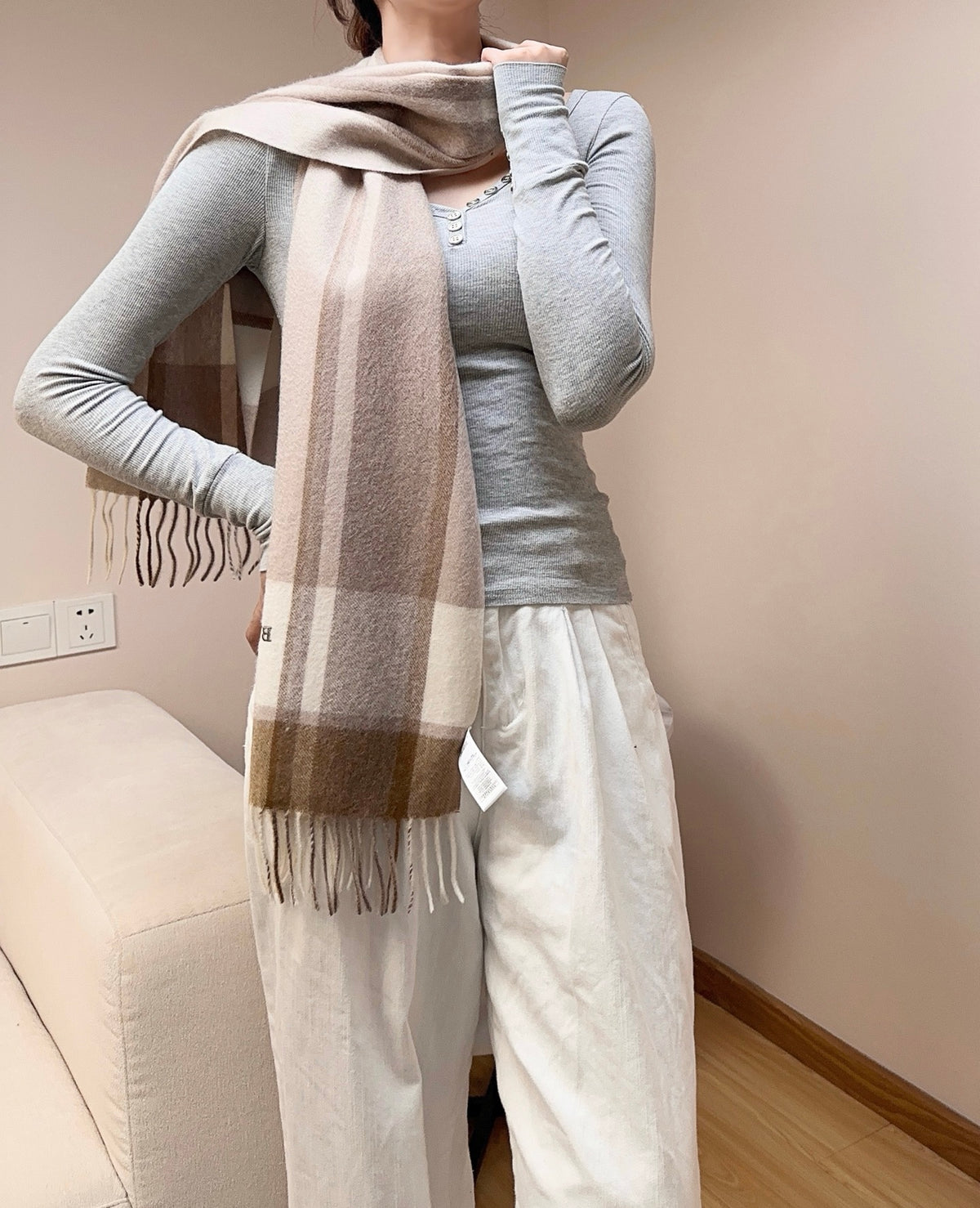 velvet letter Scarf for men - alternate angle view 2