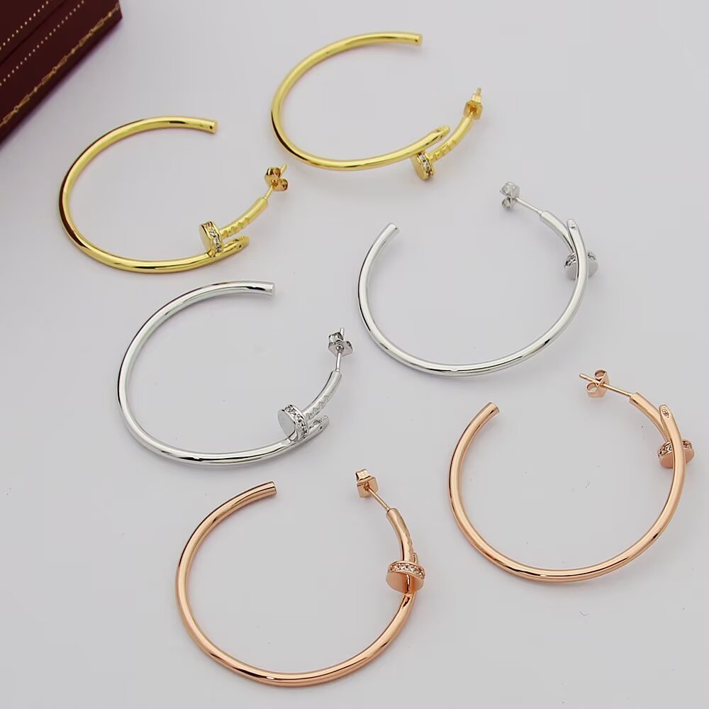 tricolor crystal minimalist Drop Earrings for women - product detail view