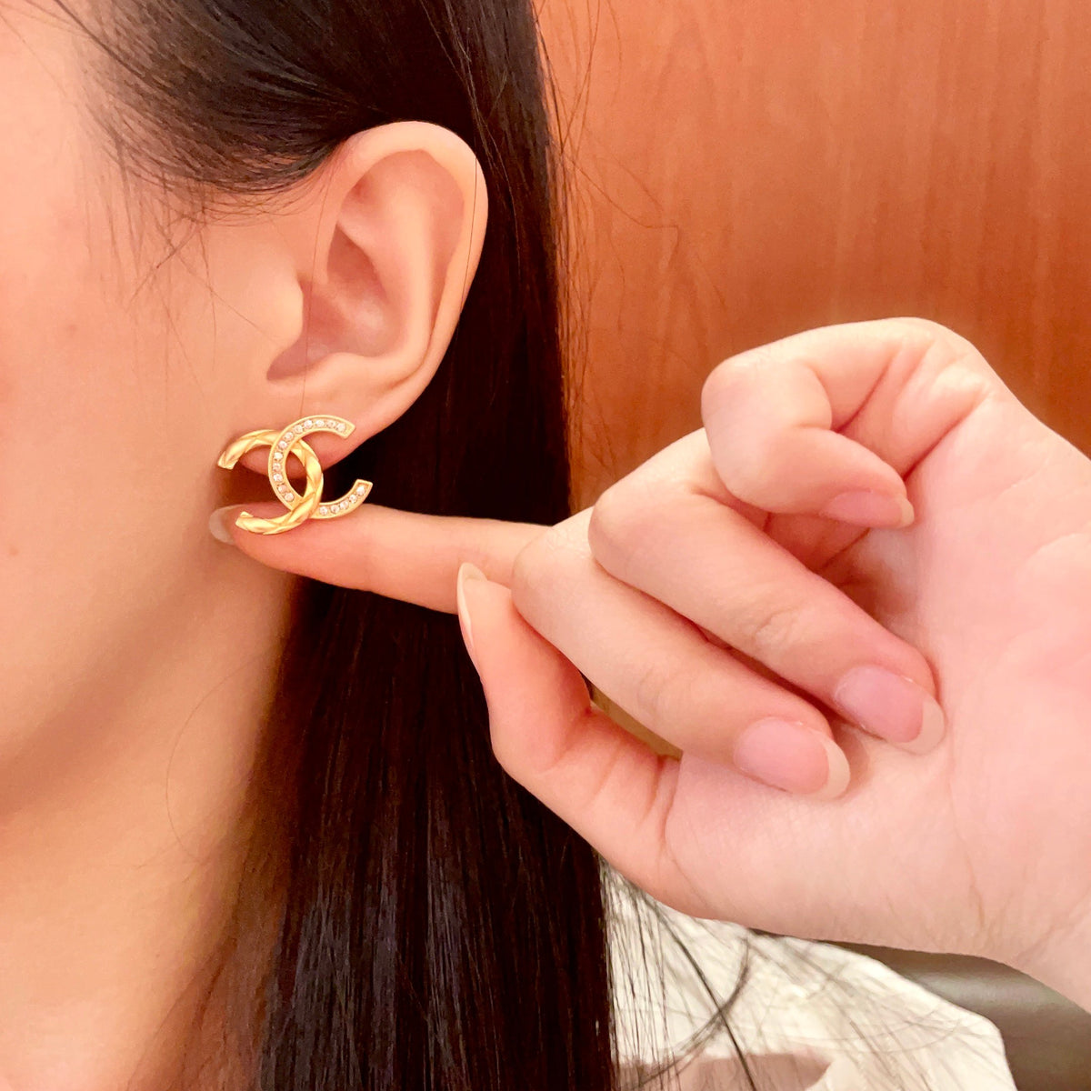 floral Stud Earrings for women - alternate angle view 2