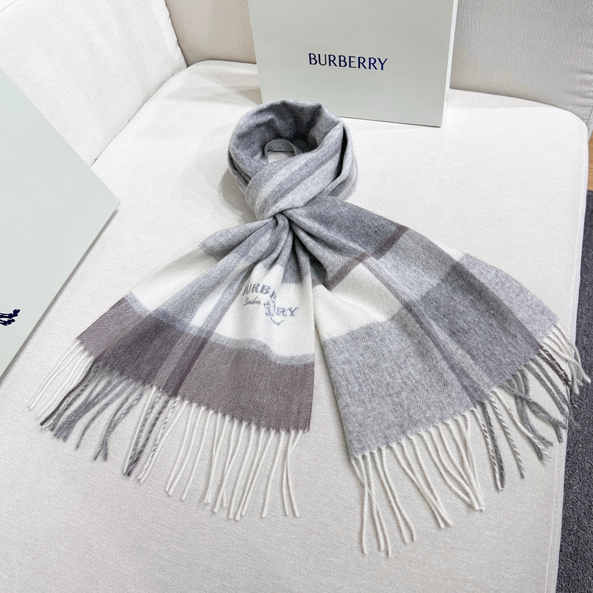 velvet letter Scarf for men - alternate angle view 5