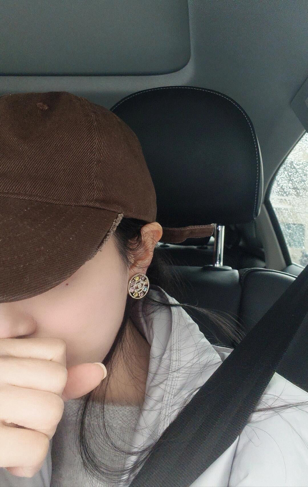 gold crystal letter Drop Earrings for women - alternate angle view 9