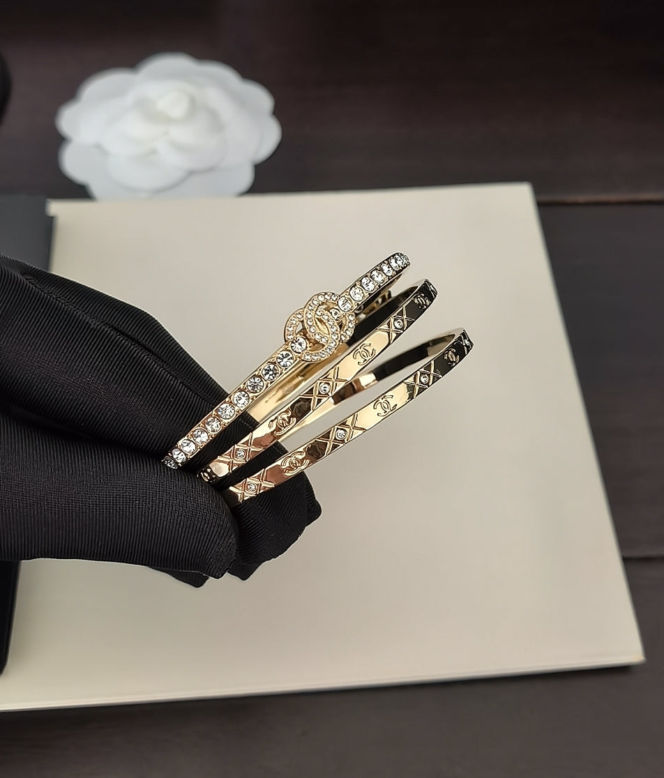 light gold brass Bangle for women - alternate angle view 2
