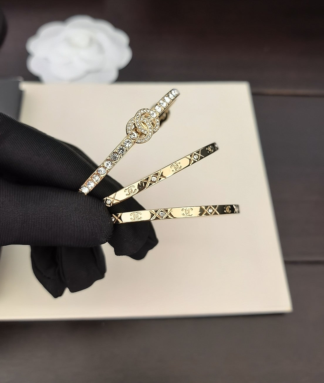 light gold brass Bangle for women - alternate angle view 3