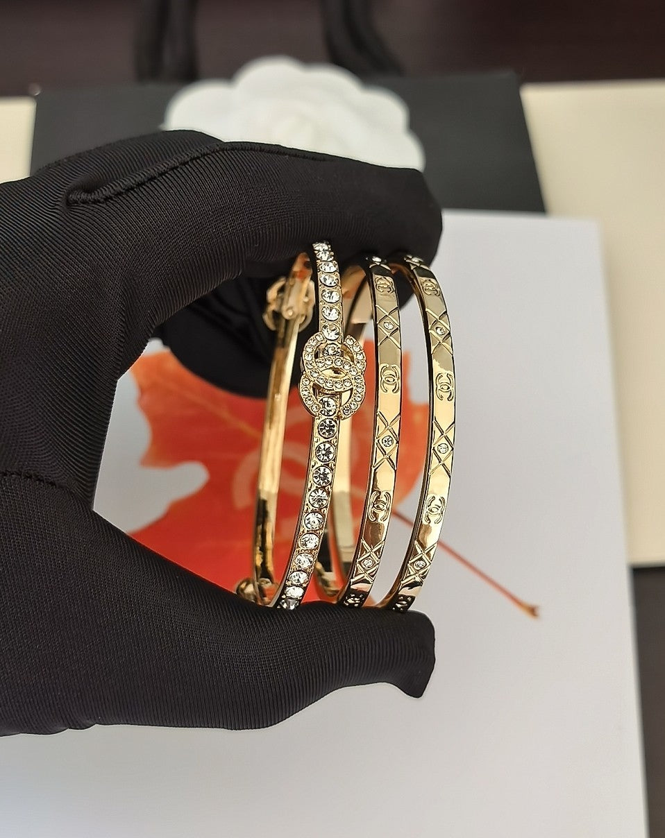 light gold brass Bangle for women - alternate angle view 4