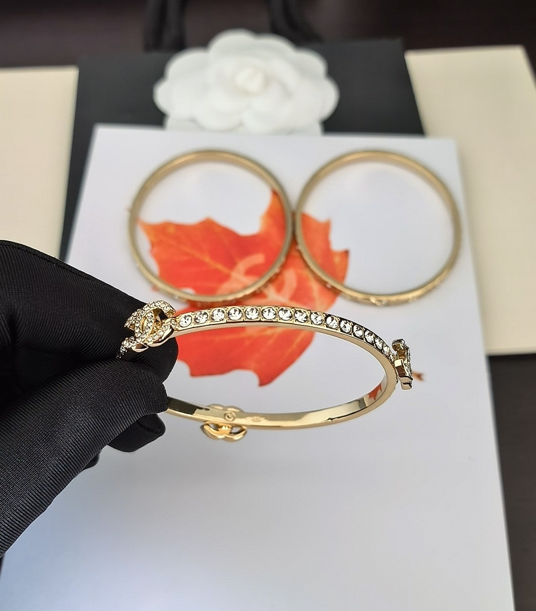 light gold brass Bangle for women - alternate angle view 6