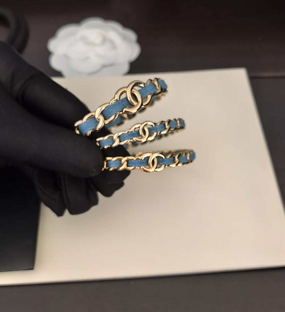 blue brass Bangle for women - alternate angle view 5