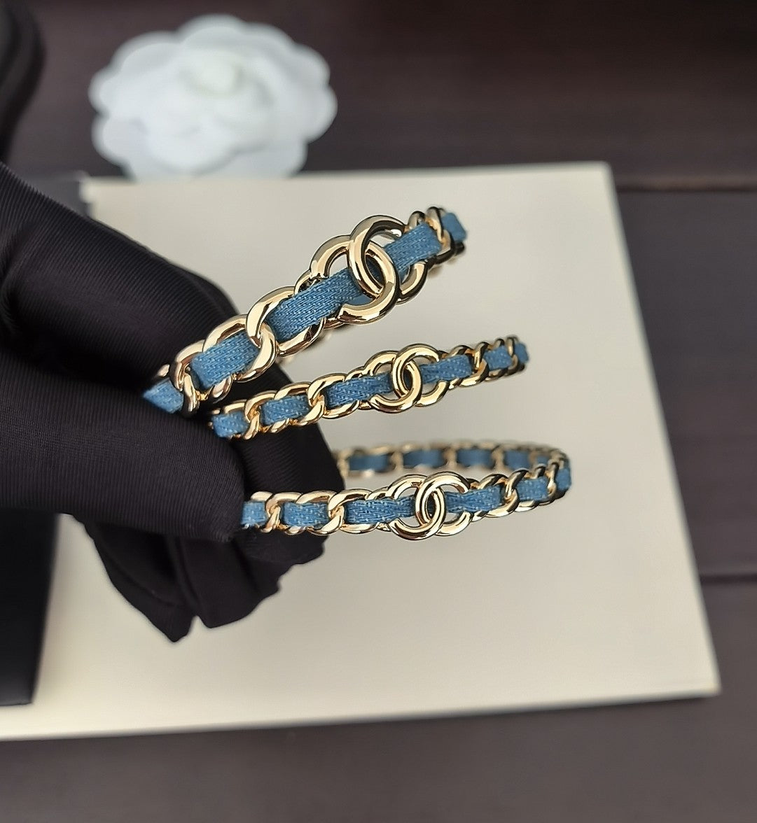 blue brass Bangle for women - product detail view